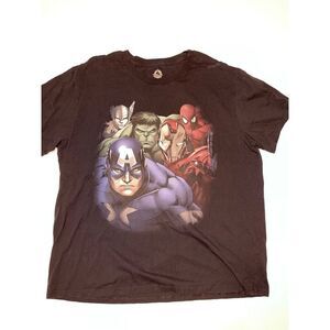 Marvel Avengers Shirt Mens 2XL XXL Black Disney Store Comics‎ Superhero Organic